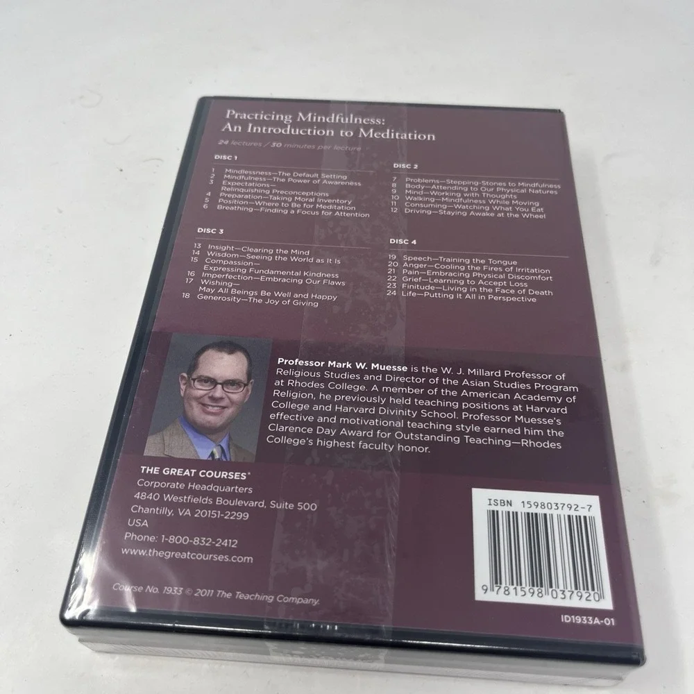 The Great Courses: Practicing Mindfulness DVD & Guidebook *SEALED*